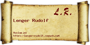 Lenger Rudolf névjegykártya