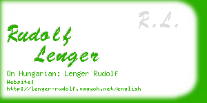 rudolf lenger business card